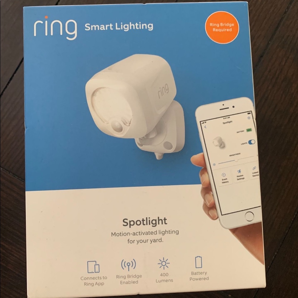 TWO Ring motion activated spotlights